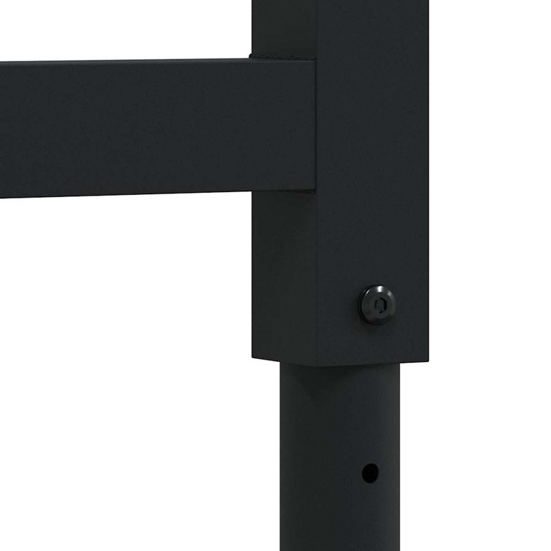 Solid Wood Top Height-Adjustable Workbench, Dark Brown/Black, 98cm H x 80cm W x 60cm D