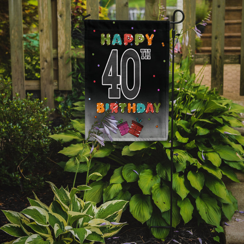 Drapeau de jardin Mulholland Happy 40th Birthday