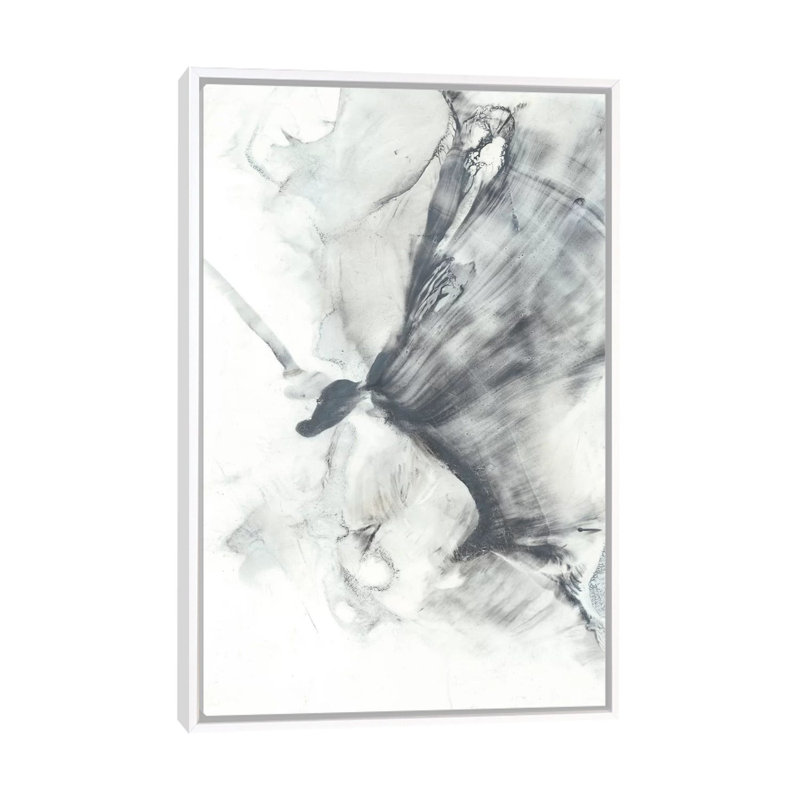 Reproduction d’art, "marbled Grey III" par Ethan Harper, Toile blanche encadrée, H 48 po x l 32 po x P 1,5 po, Pas de tapis