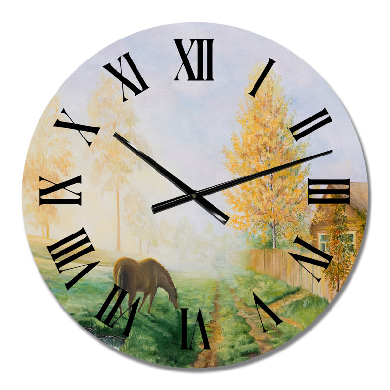 Horloge murale dans un paysage champêtre, Petit
