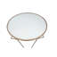 Table basse, plateau en verre givré et finition champagne-2127815148