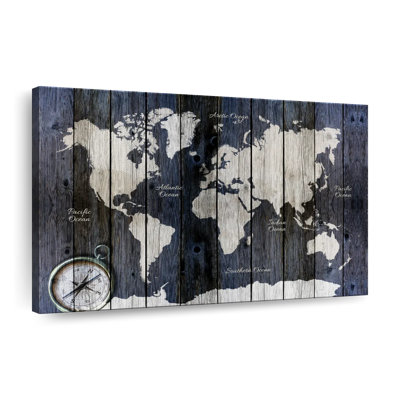 Carte du monde à texture de bois