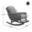 Ensemble de conversation moderne 3 pièces avec chaises berçantes en rotin PE gris et table d'appoint en bois, parfait pour la détente sur le patio ou le balcon
