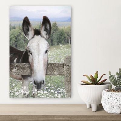 «Curious Donkey Abstract Contemporary Horse Landscape Nature», art mural