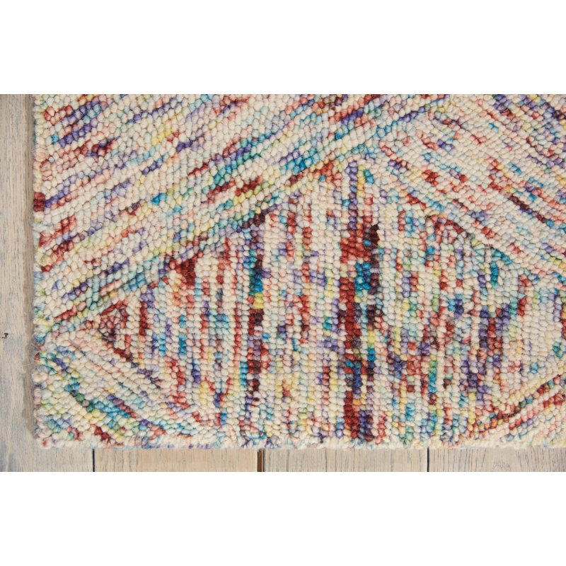 Tapis transitionnel multicolore fait à la main Jodie, Rectangle 3 pi 9 po x 5 pi 9 po