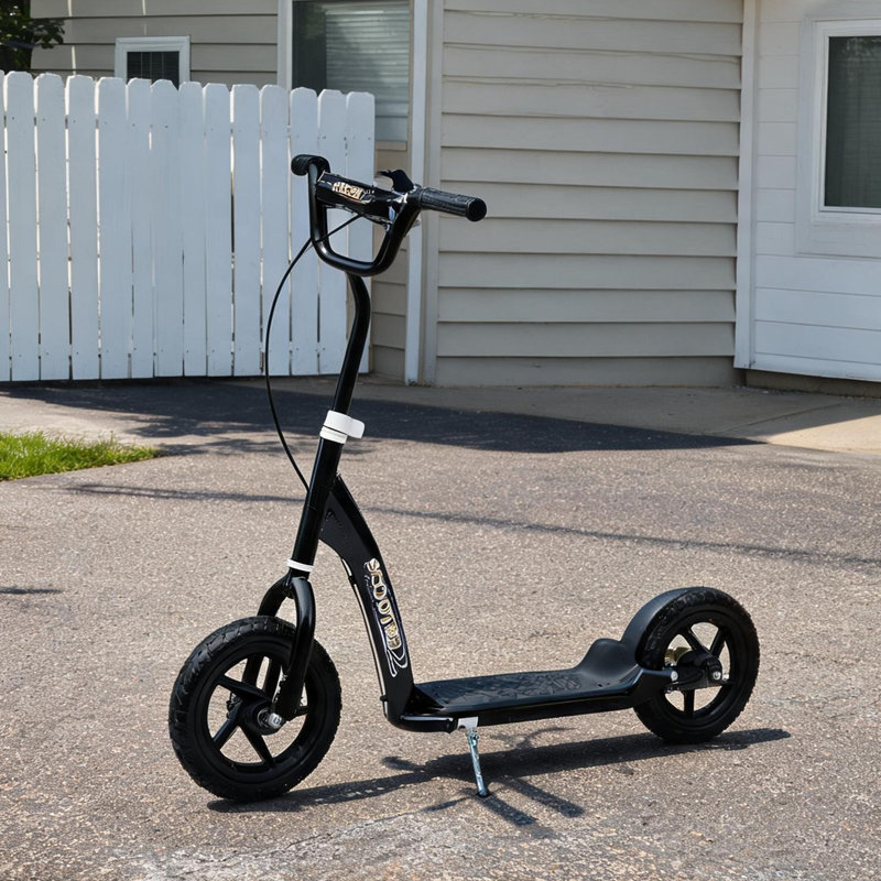 Scooters pour enfants en acier noir 12,5 x 5,4 x 13,6 po d'extérieur