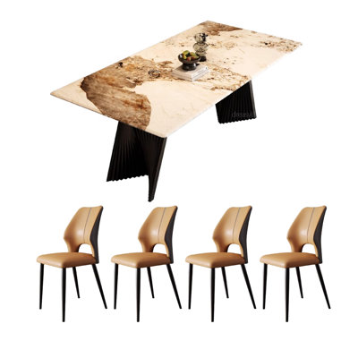 Table et chaise de salle à manger simple et luxueuse