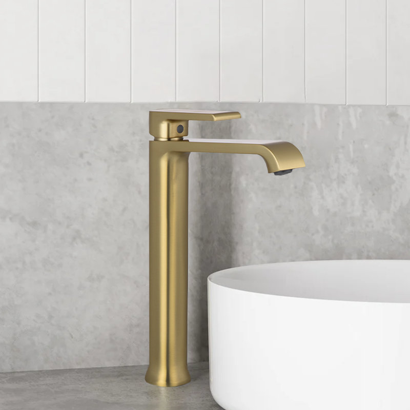 Brushed Gold Single Handle Vessel Sink Faucet