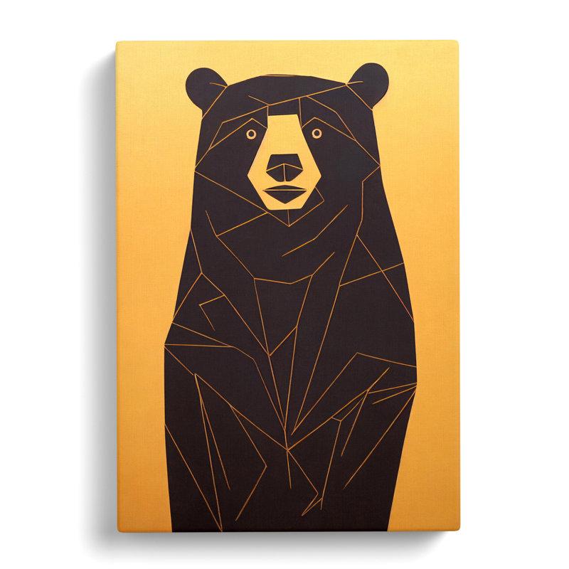 CAN-V0523-210X Bear Gestural - Wrapped Canvas Print, 60cm H x 40cm W