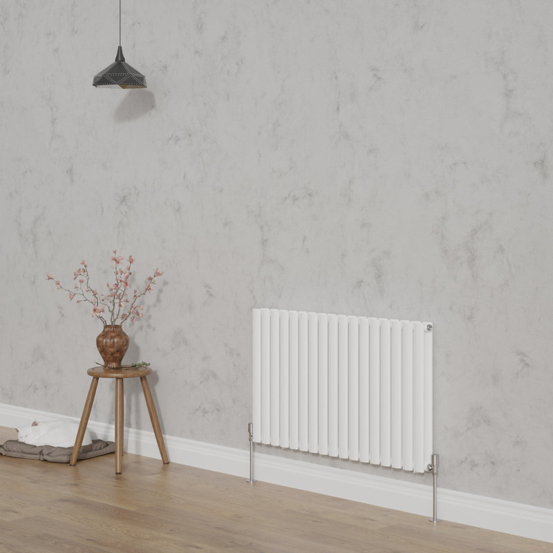 Shirly Horizontal Oval Panel Radiators, Gloss White, 60cm H x 100.3cm W, 2