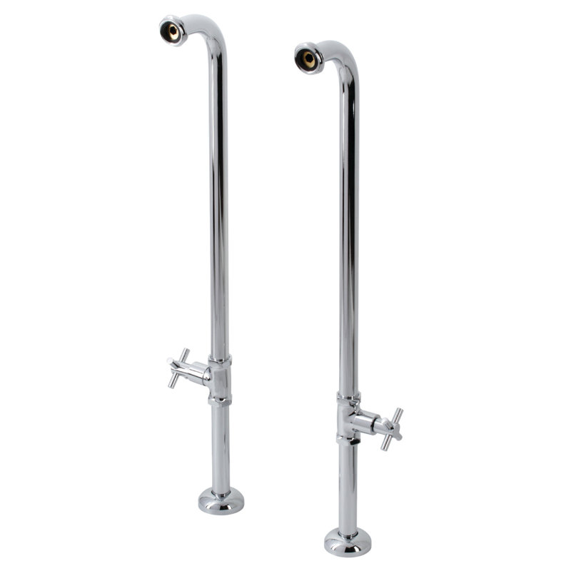 Conduite d'alimentation de baignoire autoportante Kingston Brass Concord, Chrome poli