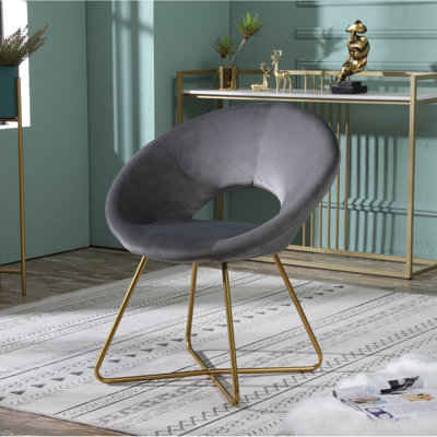 Fauteuil d'appoint rembourré en velours soyeux Slatina