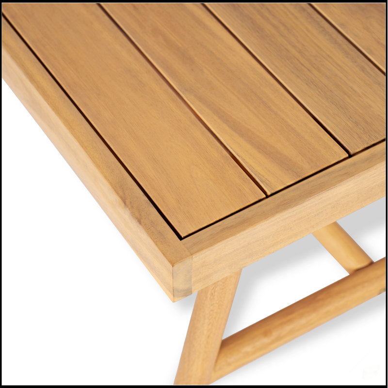 Table basse de patio rectangulaire en bois d'acacia, durable et élégante pour l'extérieur, nécessitant peu d'entretien et durable