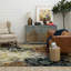 Tapis bleu / orange / beige à motif floral Siyuan-1631816090