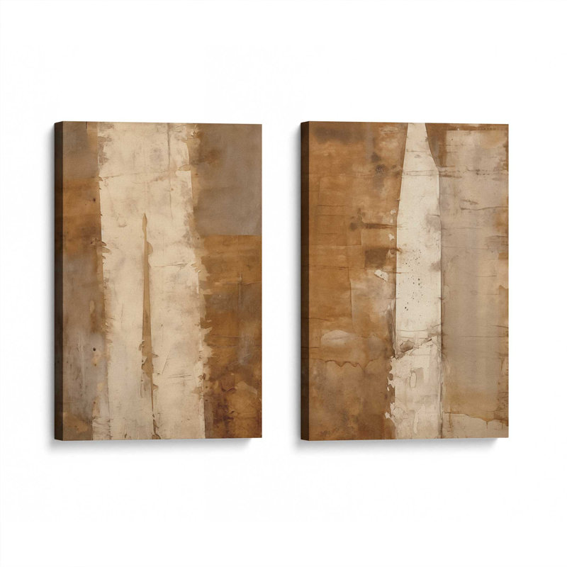 Sienna Strips Set of 2 Canvas Prints in a Frame,, Wrapped Canvas, 18" H x 24" W x 1.25" D