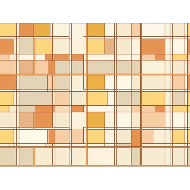 Mondrian Window Curtains Geometric Gold Drapes, H 61 po x l 20 po