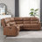 110" Wide 3-Piece Vegan Leather Power Wall Reclining Sectional Couch with Storage & Cup Holder-100824759