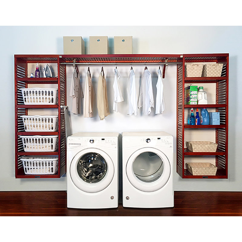 Organisateur de salle de lavage en bois massif de qualité supérieure John Louis Home, Acajou rouge