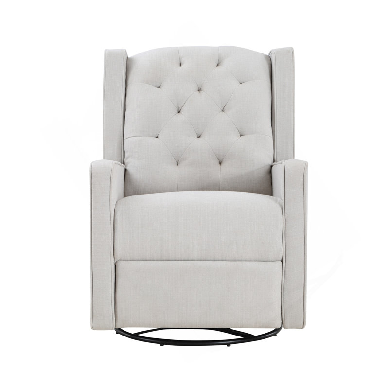 Fauteuil inclinable et pivotant Milah en tissu gris clair