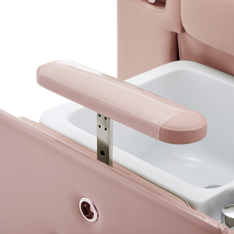 Pedicure Spa Chair With Smart Foot Bathtub, Reclining Massage Chair With Hand Wash Massage, Pink Faux Leather