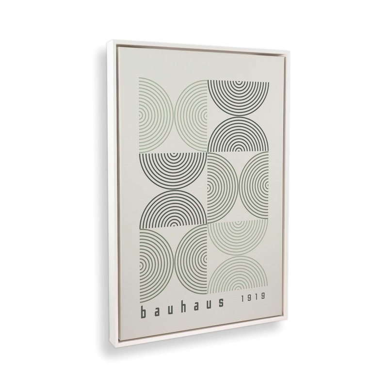 Green Bauhaus Composition I, reproduction d'art sur toile dans un cadre, H 30,75 po x l 20,75 po, Blanc opaque