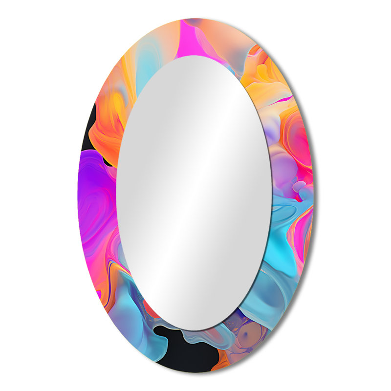 Miroir mural rose et bleu Fusion IV - Modern, H 36 po x l 24 po
