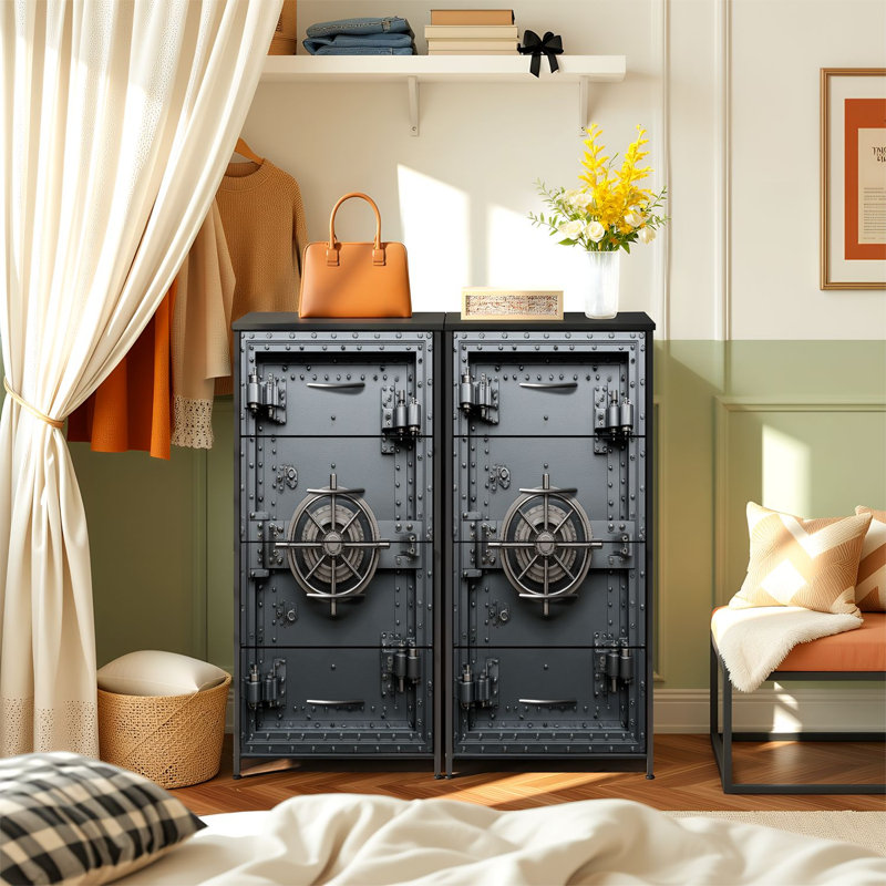 Commode pour chambre à coucher avec 4 tiroirs de rangement Mysterious Strong