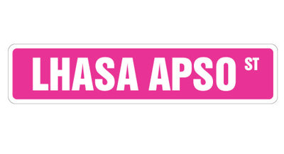 Lhasa Apso Street Sign Heavy Duty Plastic 4" X 18"
