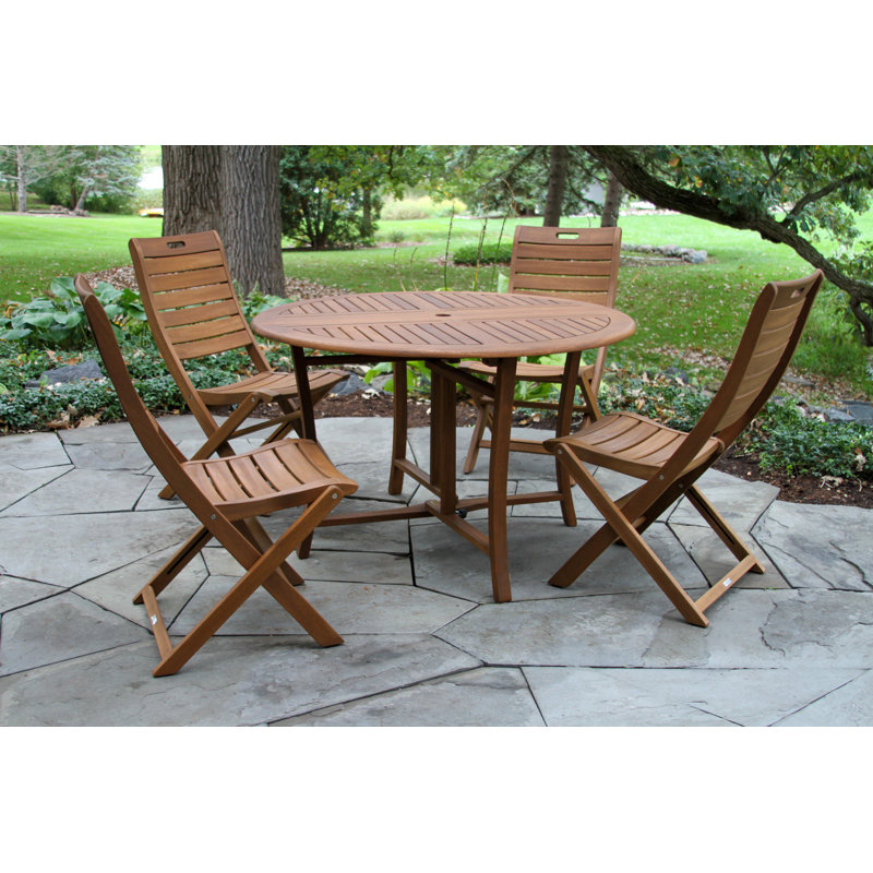 Kinsler Round 4 - Person Dining Set, 30" H x 48" W x 48" D