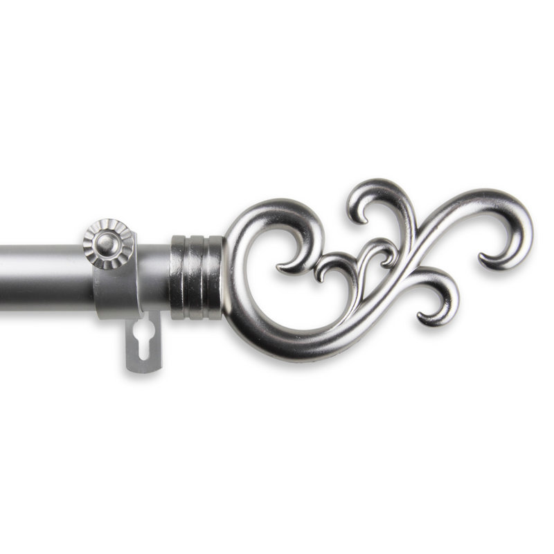 Tringle à rideaux simple Rumi Madeline, Nickel satiné