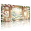 Plantes et fleurs, fenêtre, jardin, livres de réflexion, nature, lumière printanière, ensemble de 3 impressions sur toile-559104563