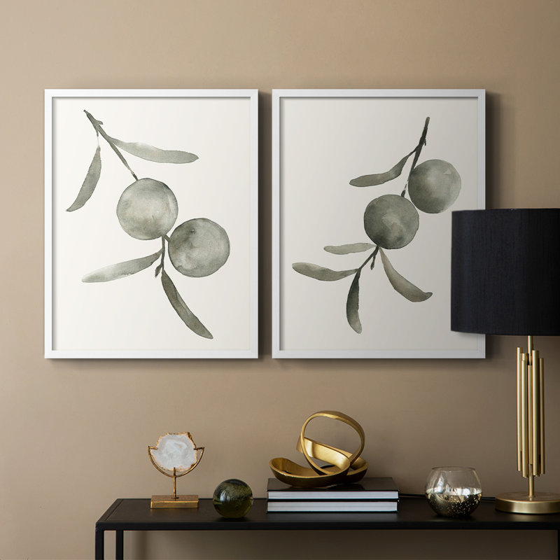 Twilight Oranges III - reproduction encadrée de qualité supérieure - prête à être accrochée - aucun clou requis - aucun clou requis