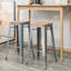 Ensemble de 4 tabourets de bar en métal et bois Christman-1053322953