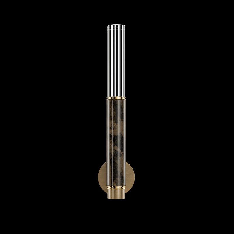 LED Wallchiere, Gold Leaf/Brass/Charcoal