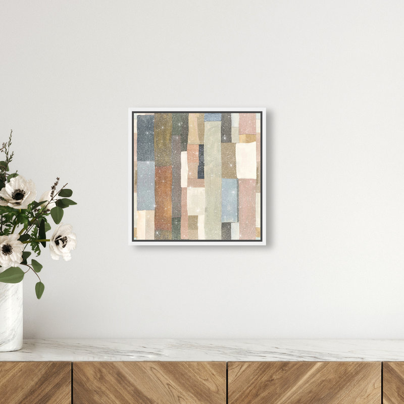 Beige Blocks II Canvas Abstract Print by Oliver Gal, Black Frame, 12 x 12, 13"H x 13"W, White Frame