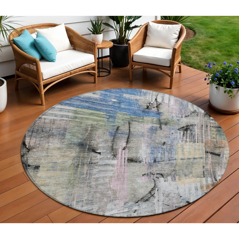 Tapis d'extérieur rond 8 pi