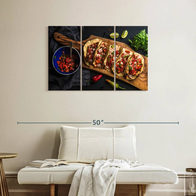 Yarlin Shrimp Tacos, 24" H x 38" W