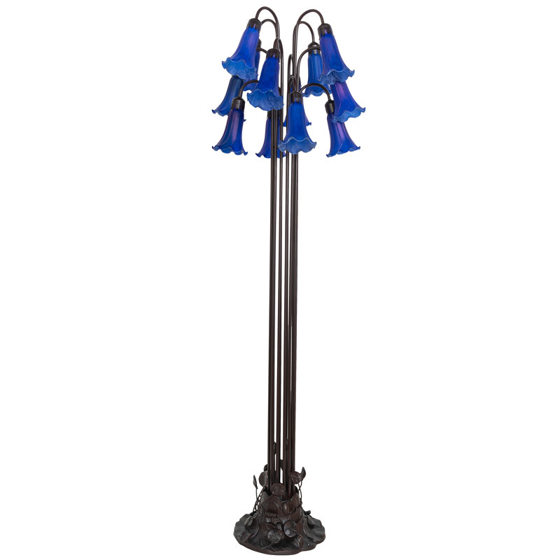 Lampe sur pied l 63 po Tiffany Pond, Bleu