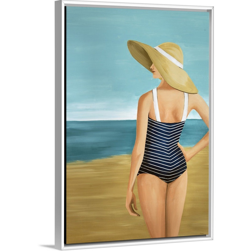 « sud-est beauté ii », peinture sur toile, Cadre flottant blanc, H 25,7 po x l 17,7 po x P 1,75 po