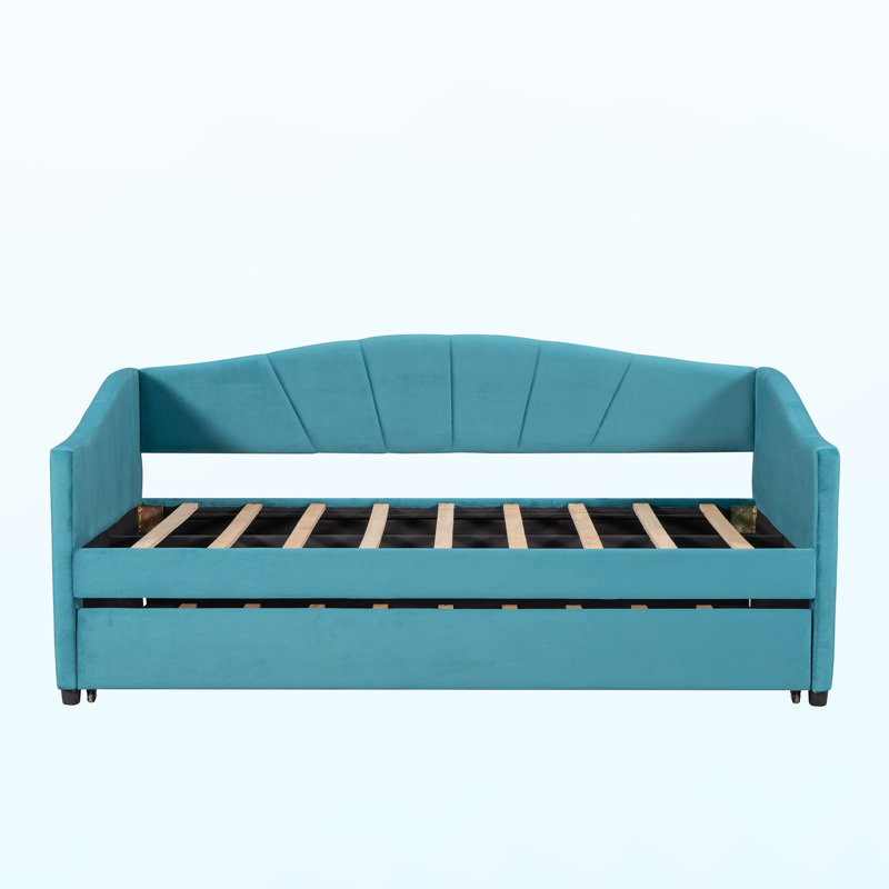 Kids Twin Daybed with Trundle, Blue