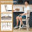 Cairra Swivel Upholstered Counter Stool with Solid Wood Frame