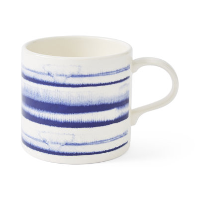 Mug Meirion Short Mugs Blue Wash Horizontal Stripes Mug Single Mug