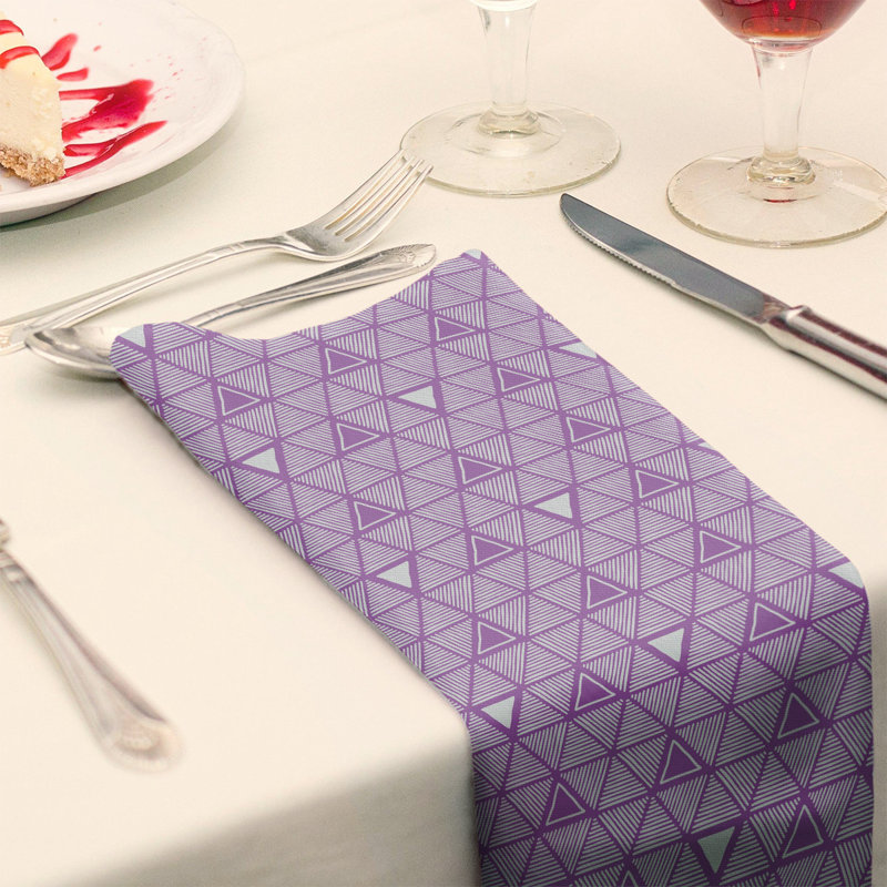 Jordao Cotton Abstract Square Napkin, Light Violet, 0.1" H x 10" W x 10" D