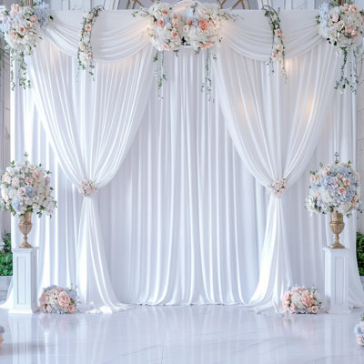 Wrinkle Free Wedding Backdrop Curtains 4 Panels