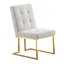 Chaise de salle à manger, conception capitonnée et base en acier inoxydable à finition dorée-919035923