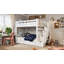 Lit superposé double au-dessus de double avec tablettes et 6 tiroirs de rangement-579989297