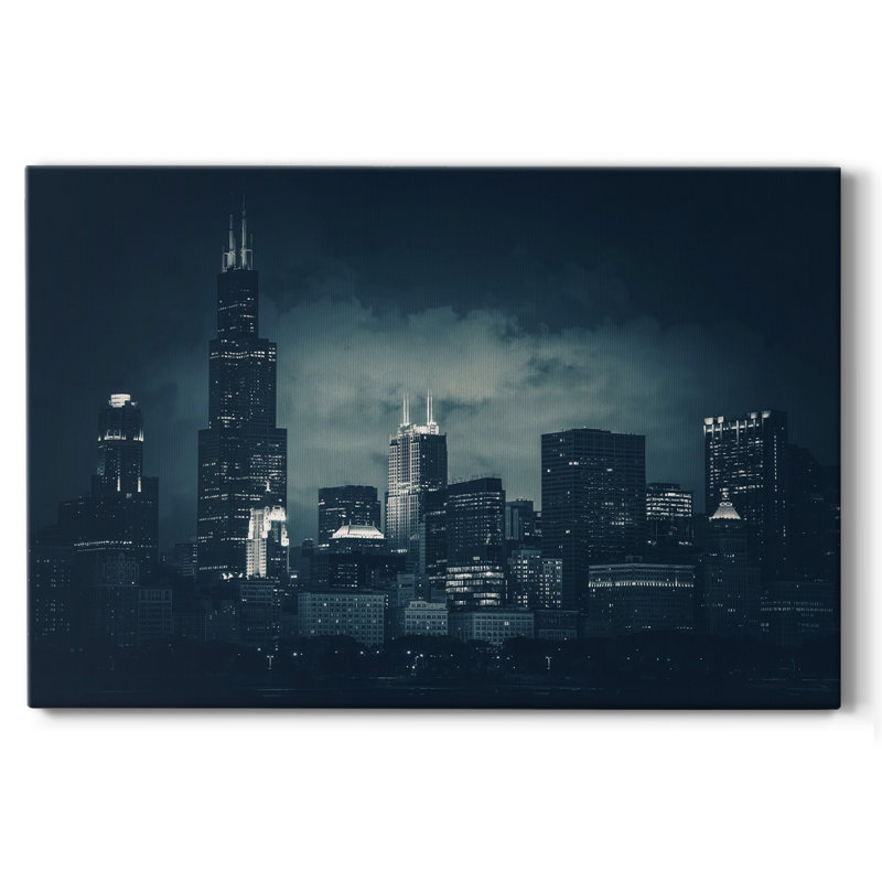 Gotham Chicago sur impression sur toile, H 40 po x l 60 po x P 1,5 po