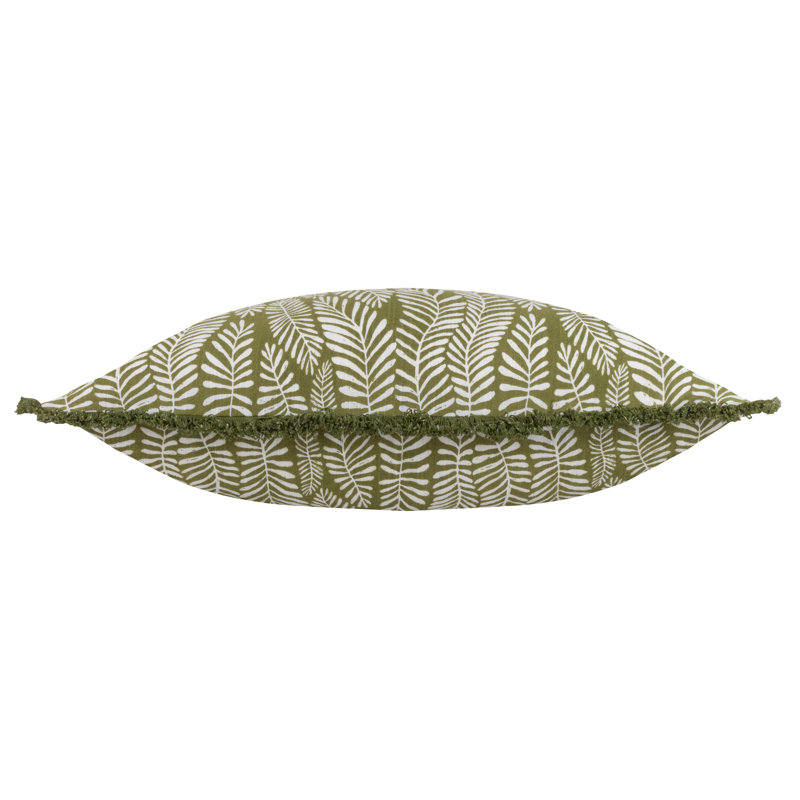 Aleria Floral Olive Rectangular Lumbar Cushion