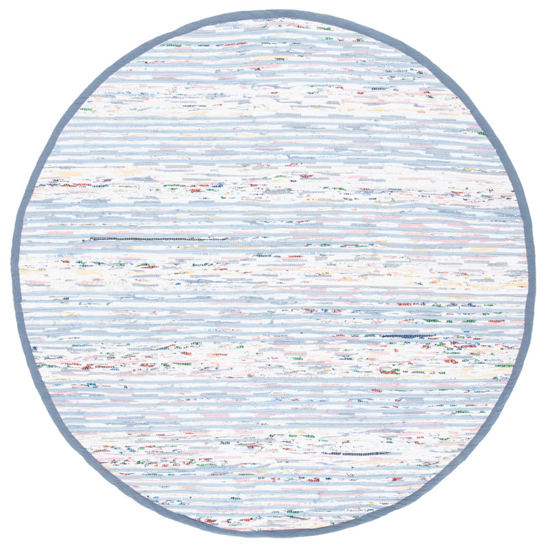 Montauk Hand Woven Performance Striped Rug, Round 6'