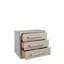 Table de chevet en bois massif à 3 tiroirs en lin / beige